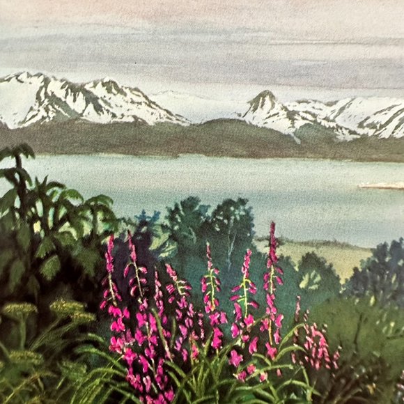 Homer Summer View Watercolor Painting Print Fine Art by Don Kolstad Alaska 2002 - Picture 2 of 9